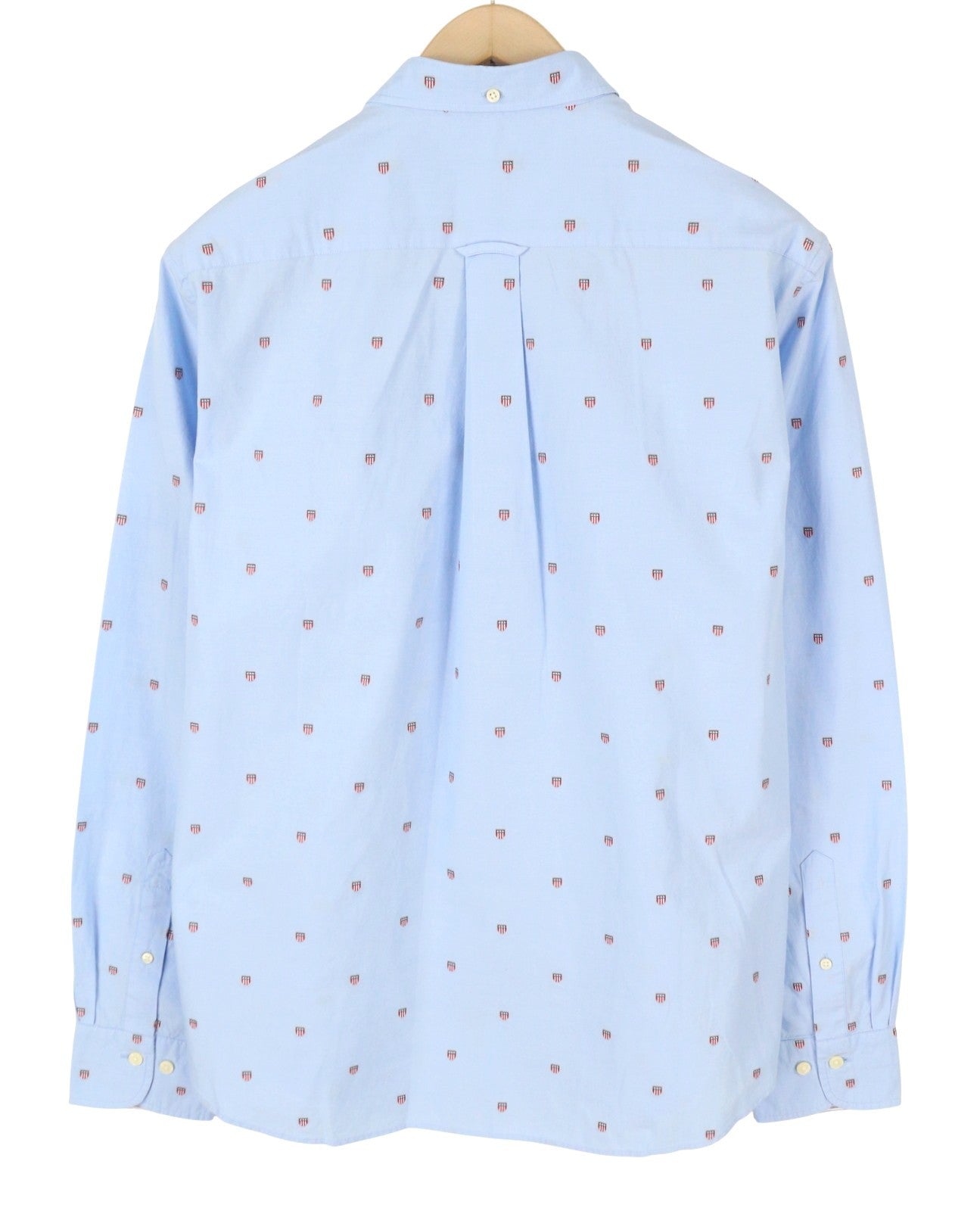 GANT Reg UT Shield Fil Coupe BD Men Shirt M Capri Blue Embroidered Logo Buttoned