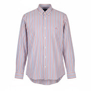 GANT TP Reg Oxf Nautical Stripe BD Men Shirt M Bright Red Button-Down Pocket