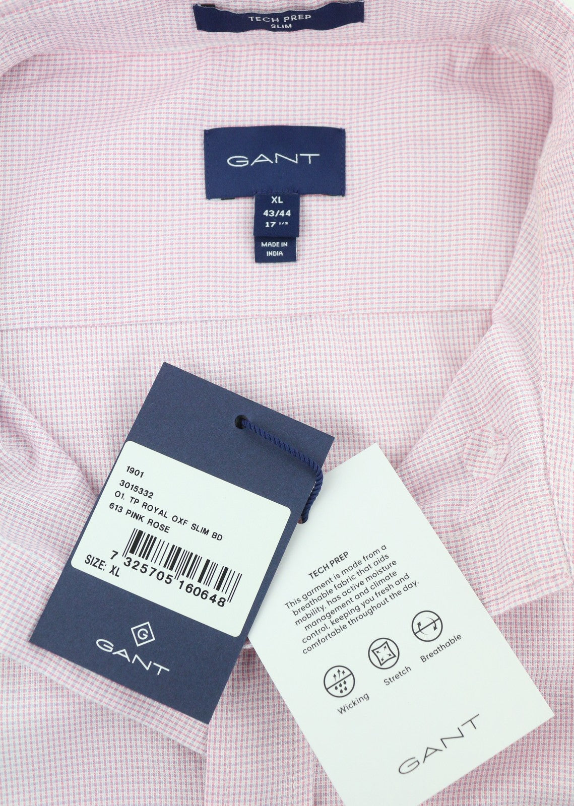 GANT TP Royal Pxf Slim BD Men Shirt XL Pink Rose Button-Down Neck Casual