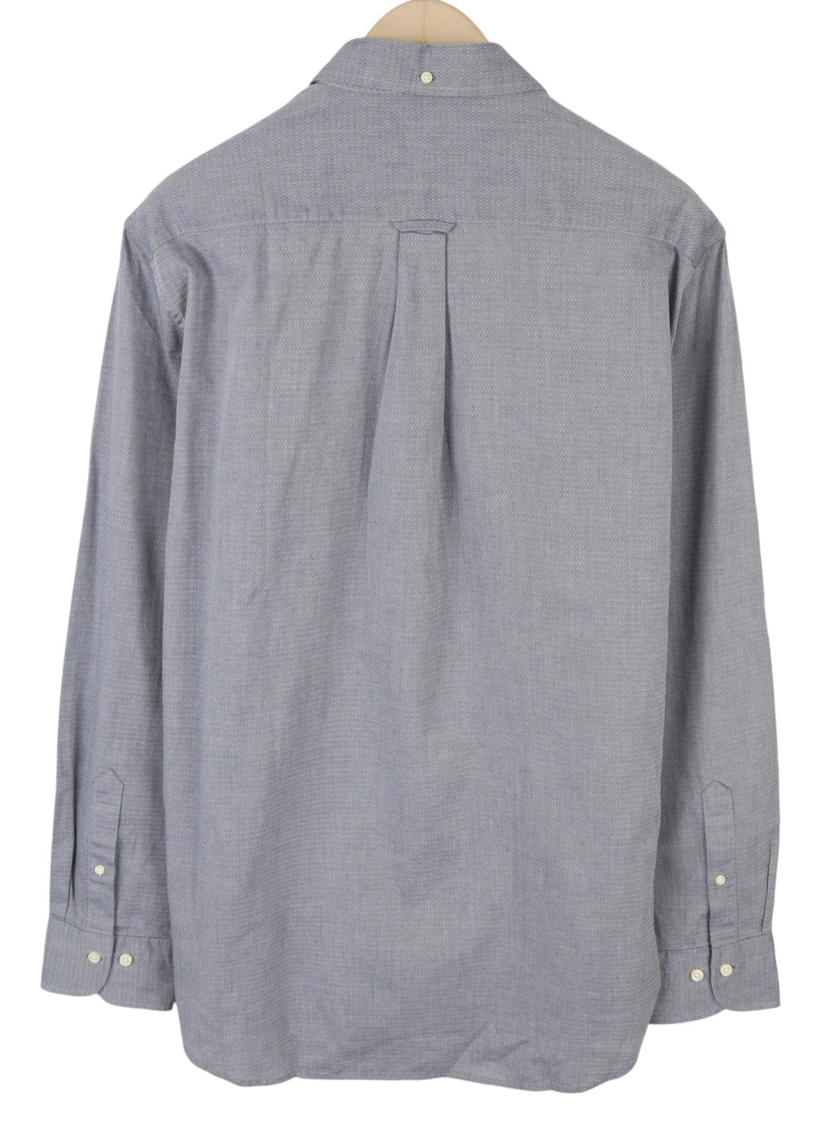 GANT Dobby Reg BD Men Shirt L Marine Cotton Button-Down Neck Logo Casual