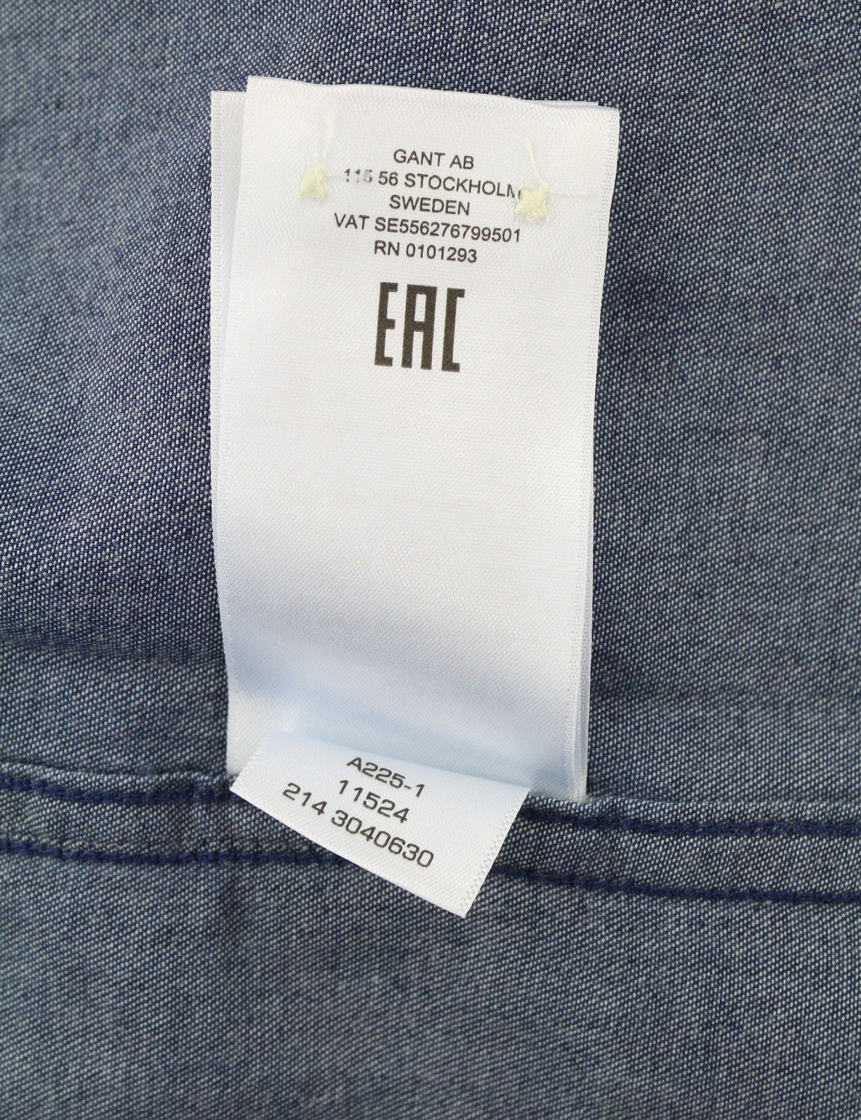 GANT Reg Indigo Banner Shield BD Men Shirt M Dark Indigo Button-Down Casual