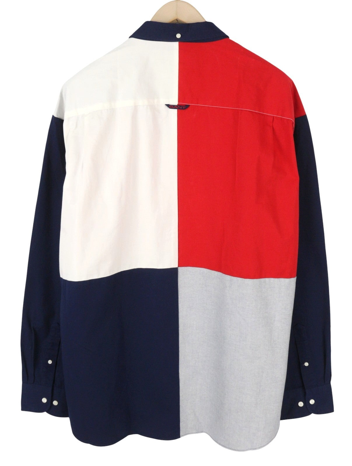 GANT Rel Retro Flag Block BD Men Shirt 2XL Classic Blue Button-Down Neck Logo