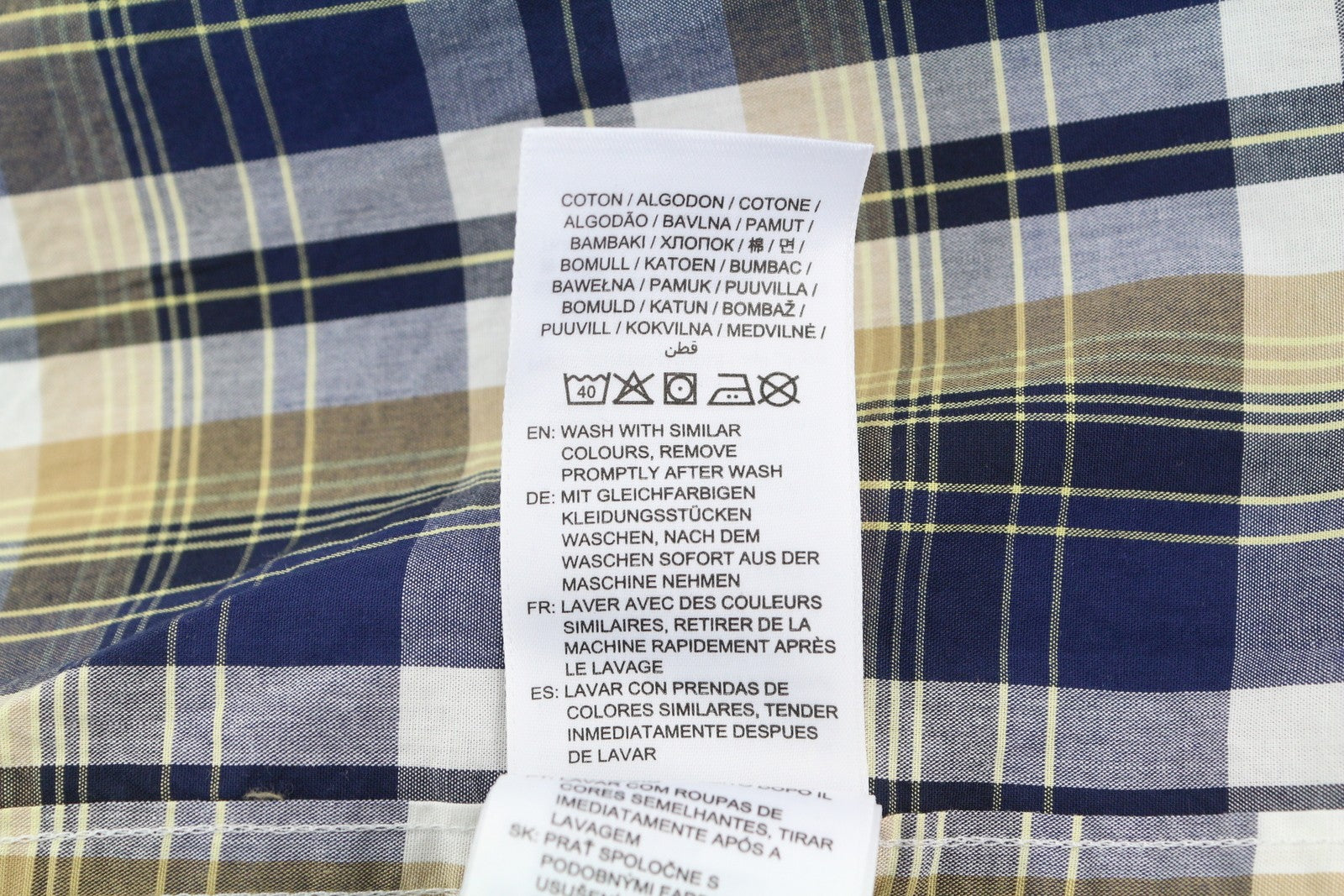 GANT Reg Washed Poplin Check Men Shirt L Hazelwood Beige Button-Up Casual