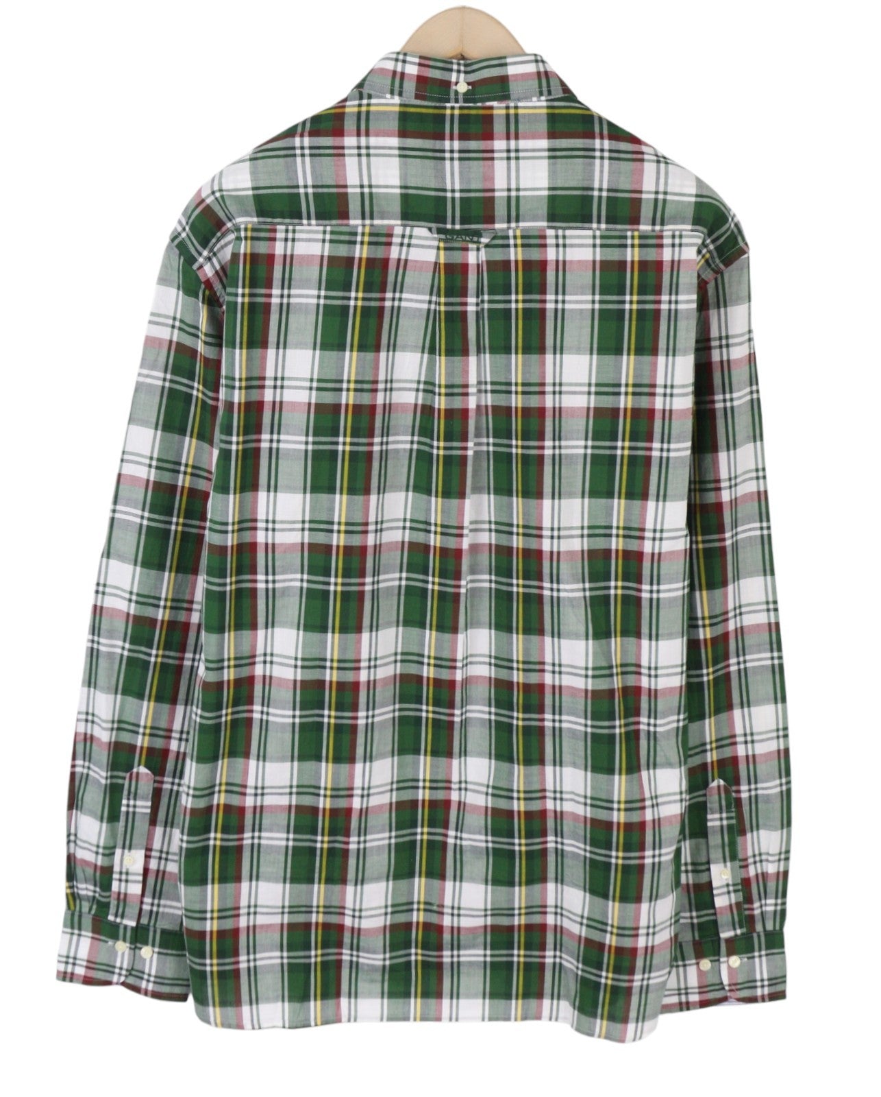 GANT Reg UT Washed Check Men Shirt XL Eden Green Button-Down Patch Pocket