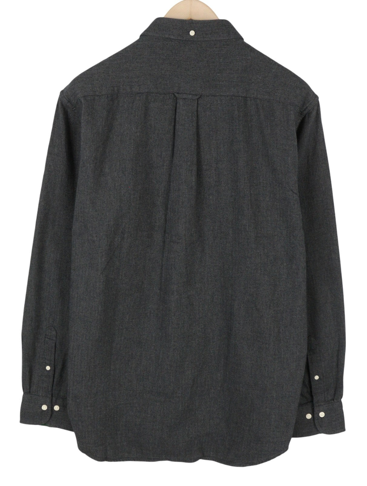GANT Reg Herringbone Flannel BD Men Shirt L Charcoal Melange Button-Down
