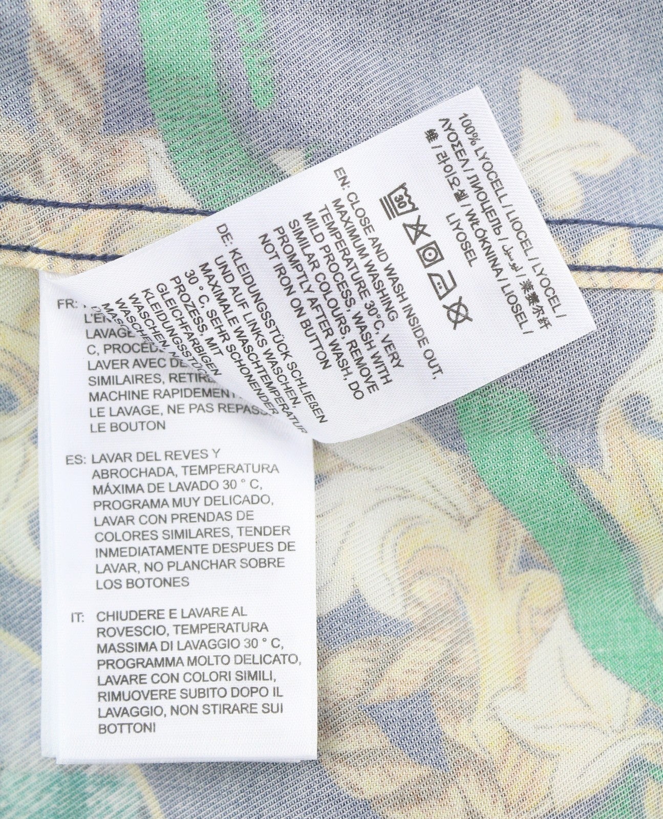 GANT Rel Chain Print Lyocell Town Men Shirt L Evening Blue Relaxed Button-Up