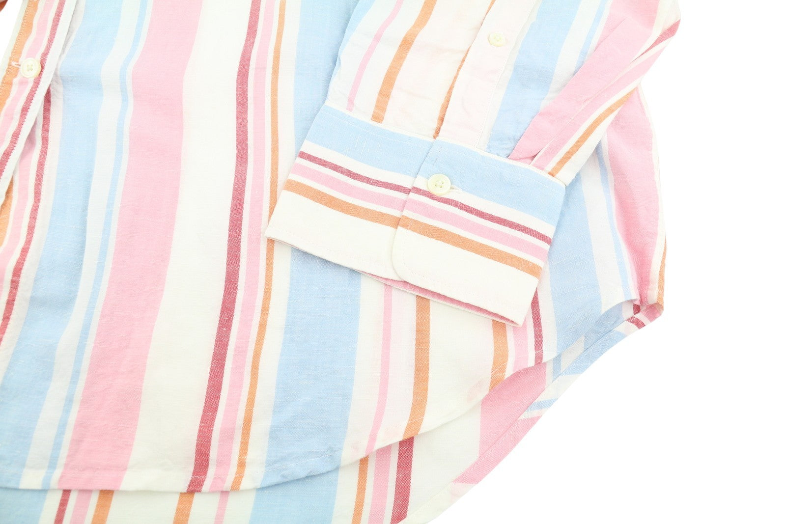 GANT OS Multistripe Women Shirt EU42 Multicolor Button-Up Spread Linen Blend