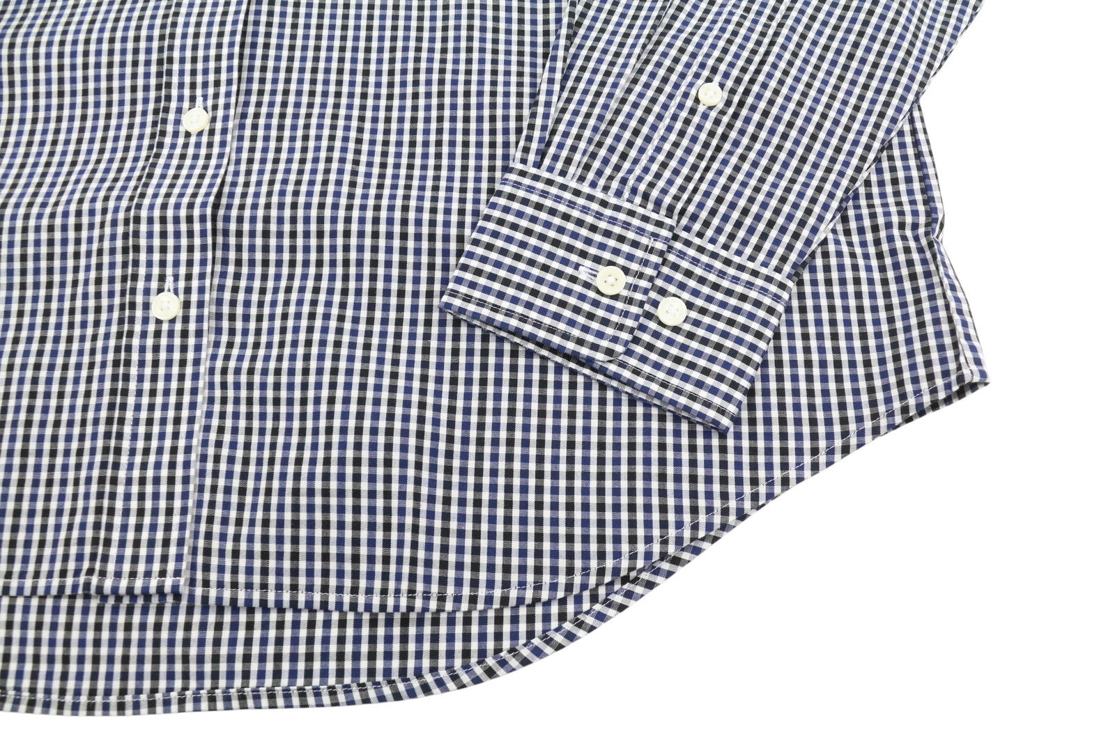 GANT Reg 3 Col Gingham Women Shirt EU42 Evening Blue Patch Pocket Button-Up