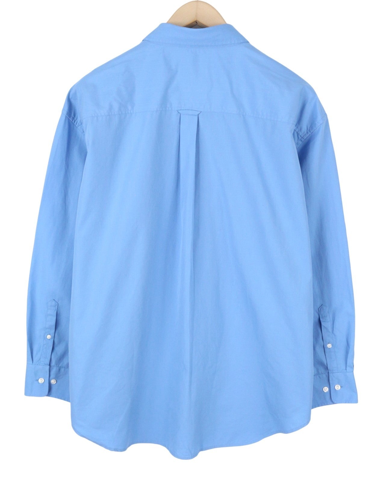 GANT Relaxed Spread Luxury Poplin Women Shirt EU46 Silver Lake Blue Patch Pocket