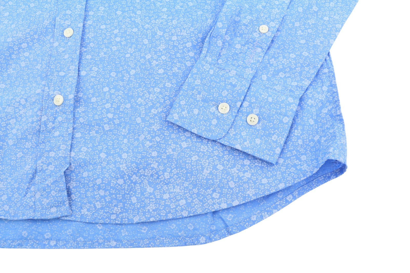 GANT Reg Freedom Flower Women Shirt EU38 Pacific Blue Button-Down Patch Pocket