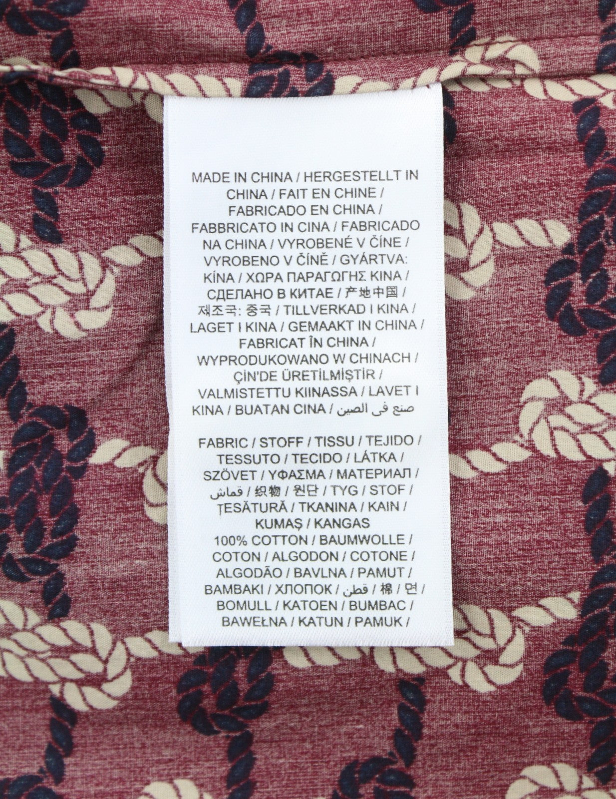 GANT Regular Knot Print Women Shirt EU38 Cabernet Red Button-Up Spread Neck