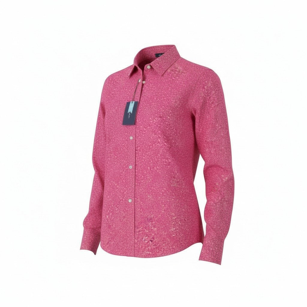 GANT Reg Freedom Flower Women Shirt EU40 Cabaret Pink Button-Down Neck Casual