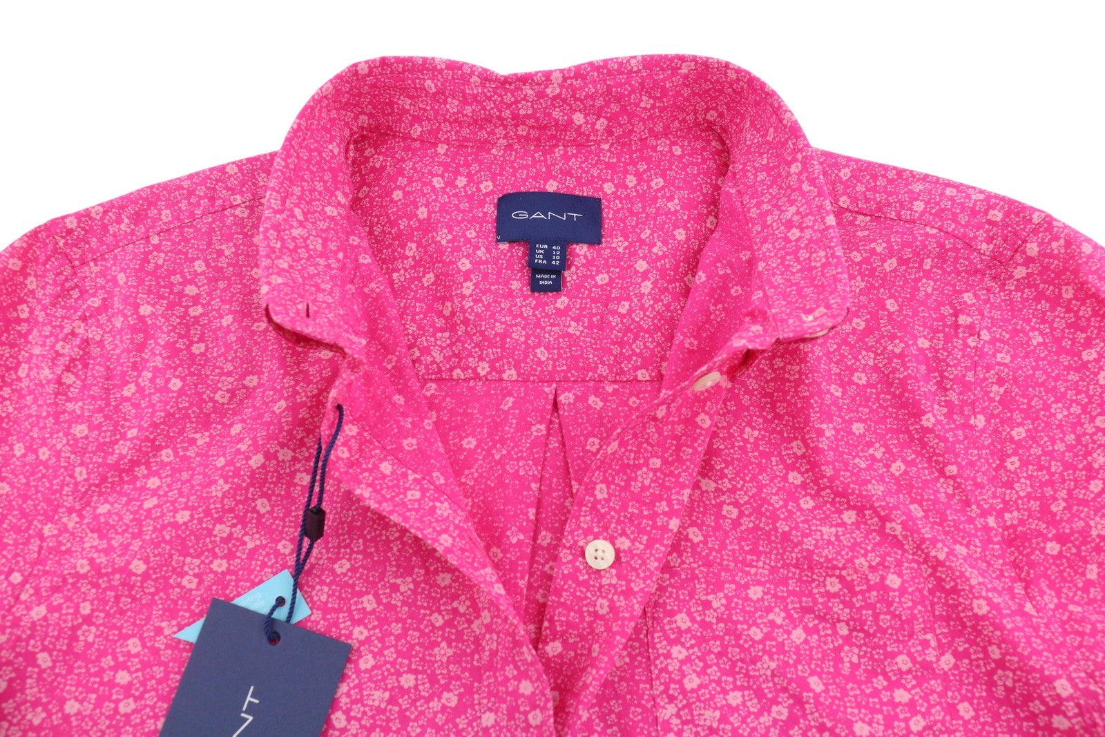 GANT Reg Freedom Flower Women Shirt EU40 Cabaret Pink Button-Down Neck Casual