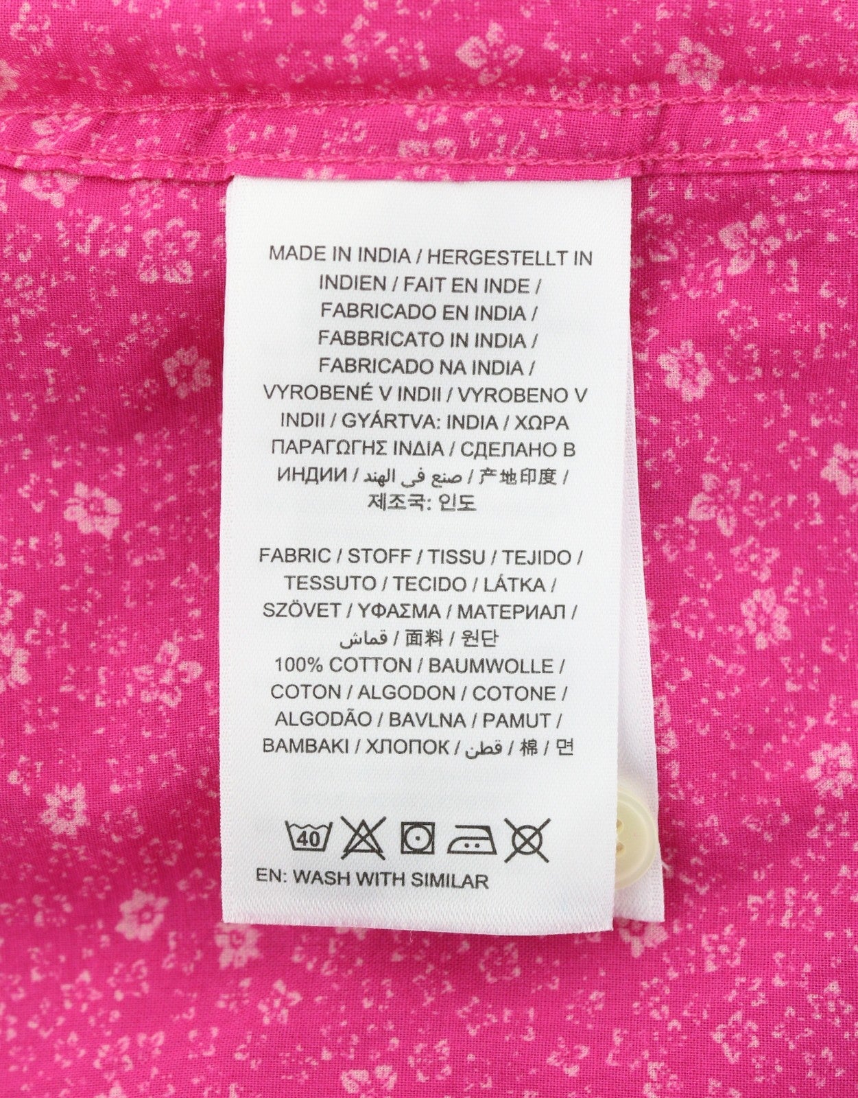 GANT Reg Freedom Flower Women Shirt EU40 Cabaret Pink Button-Down Neck Casual