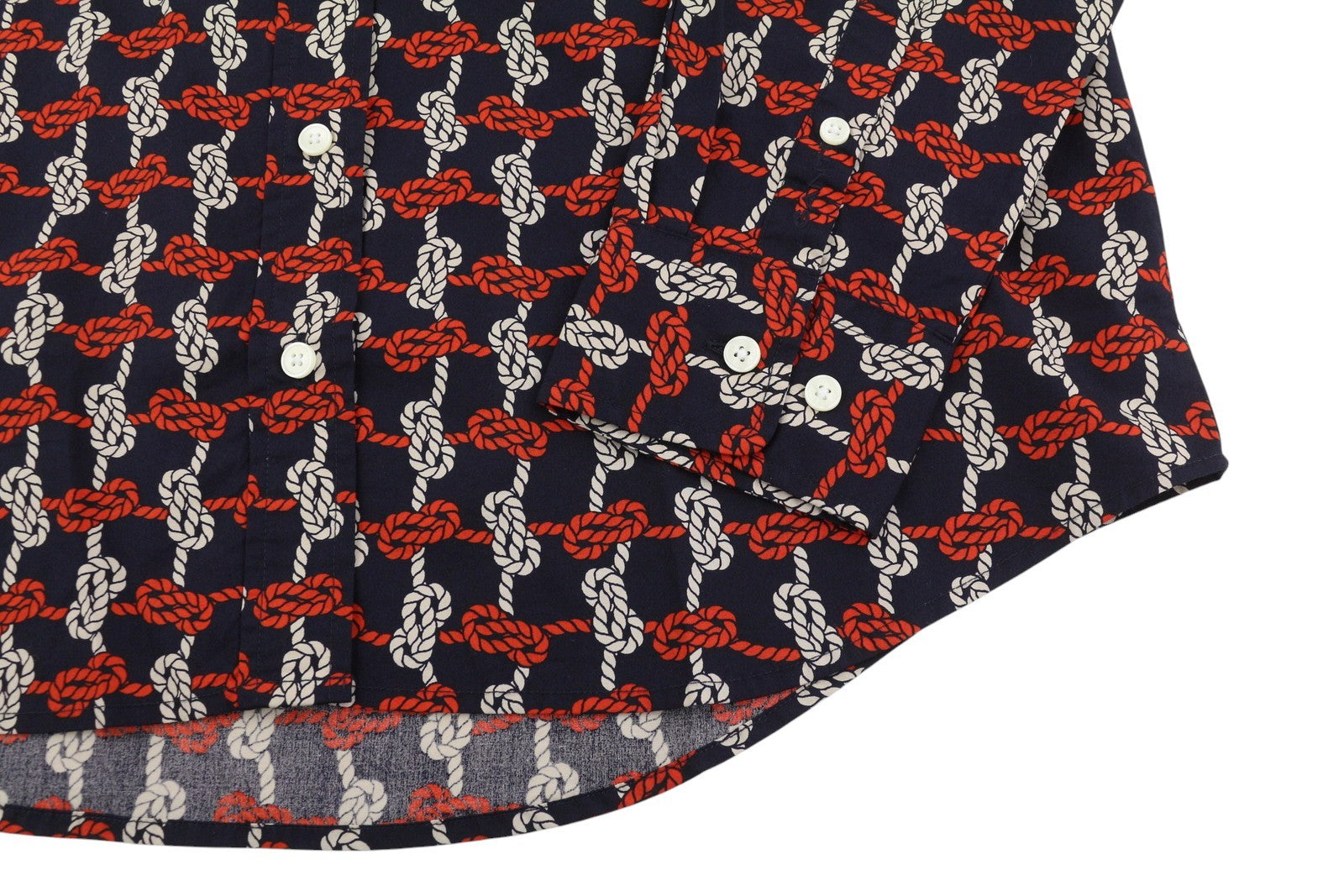 GANT Regular Knot Print Women Shirt EU38 Evening Blue Button-Up Spread Casual