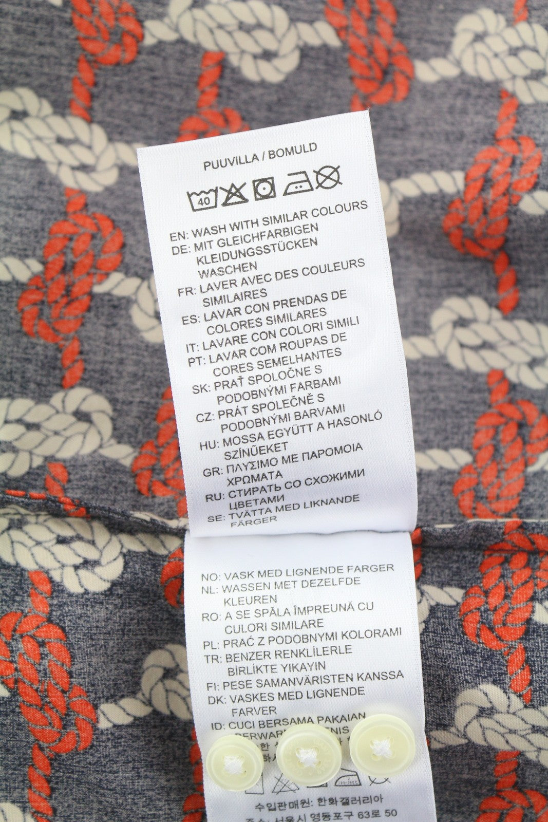 GANT Regular Knot Print Women Shirt EU38 Evening Blue Button-Up Spread Casual