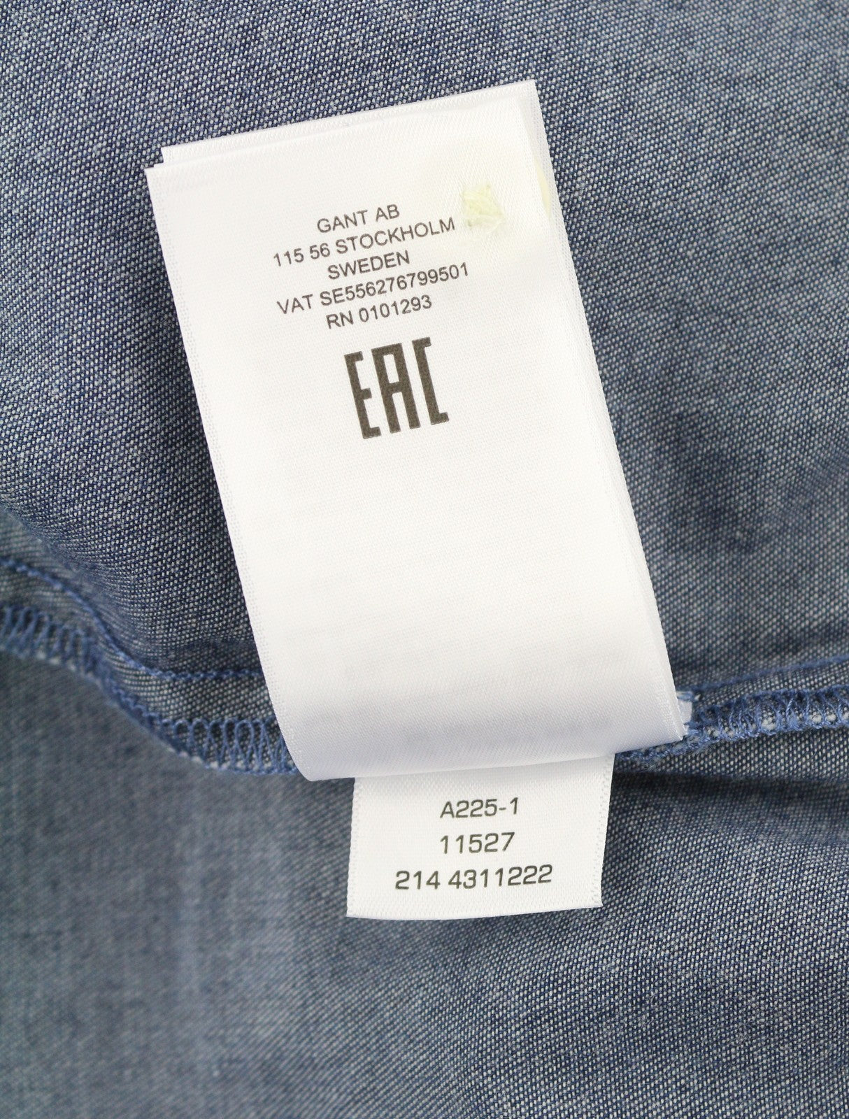 GANT Indigo Ruffle Women Shirt EU40 Indigo Half Button Spread Denim Look