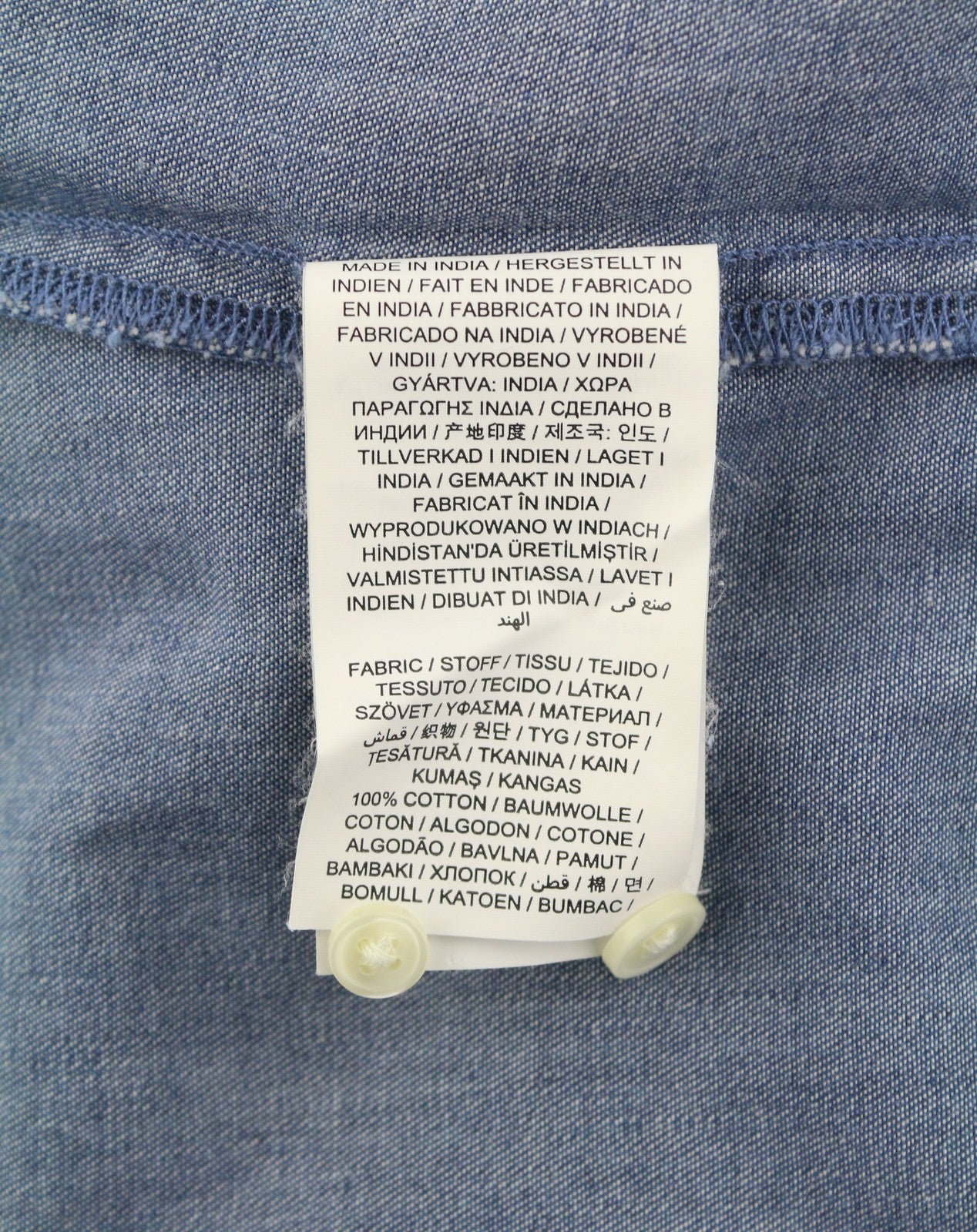 GANT Indigo Ruffle Puff Women Shirt EU34 Indigo Button-Up Spread Neck Denim Look