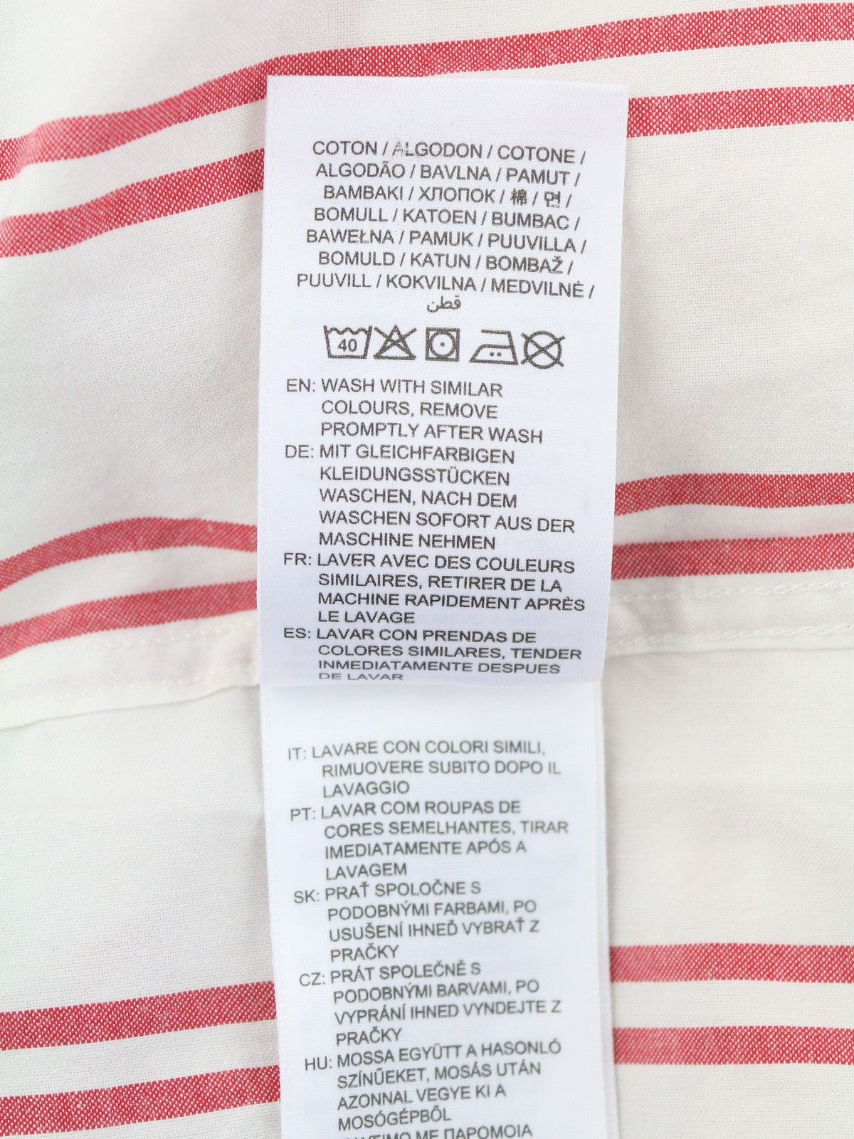 GANT OS Stripe Women Shirt EU38 Bricht Red Patch Pocket Button-Up Casual