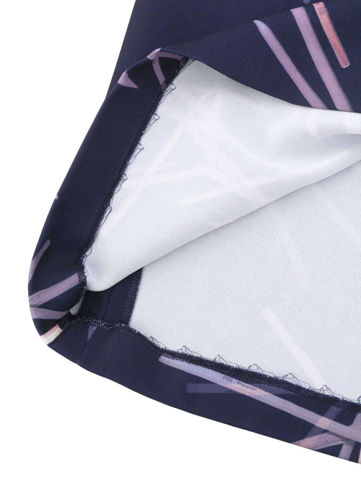 GANT Printed Pencil Women Dress EU42 Marine Round Neck Long Sleeve Knee-Length