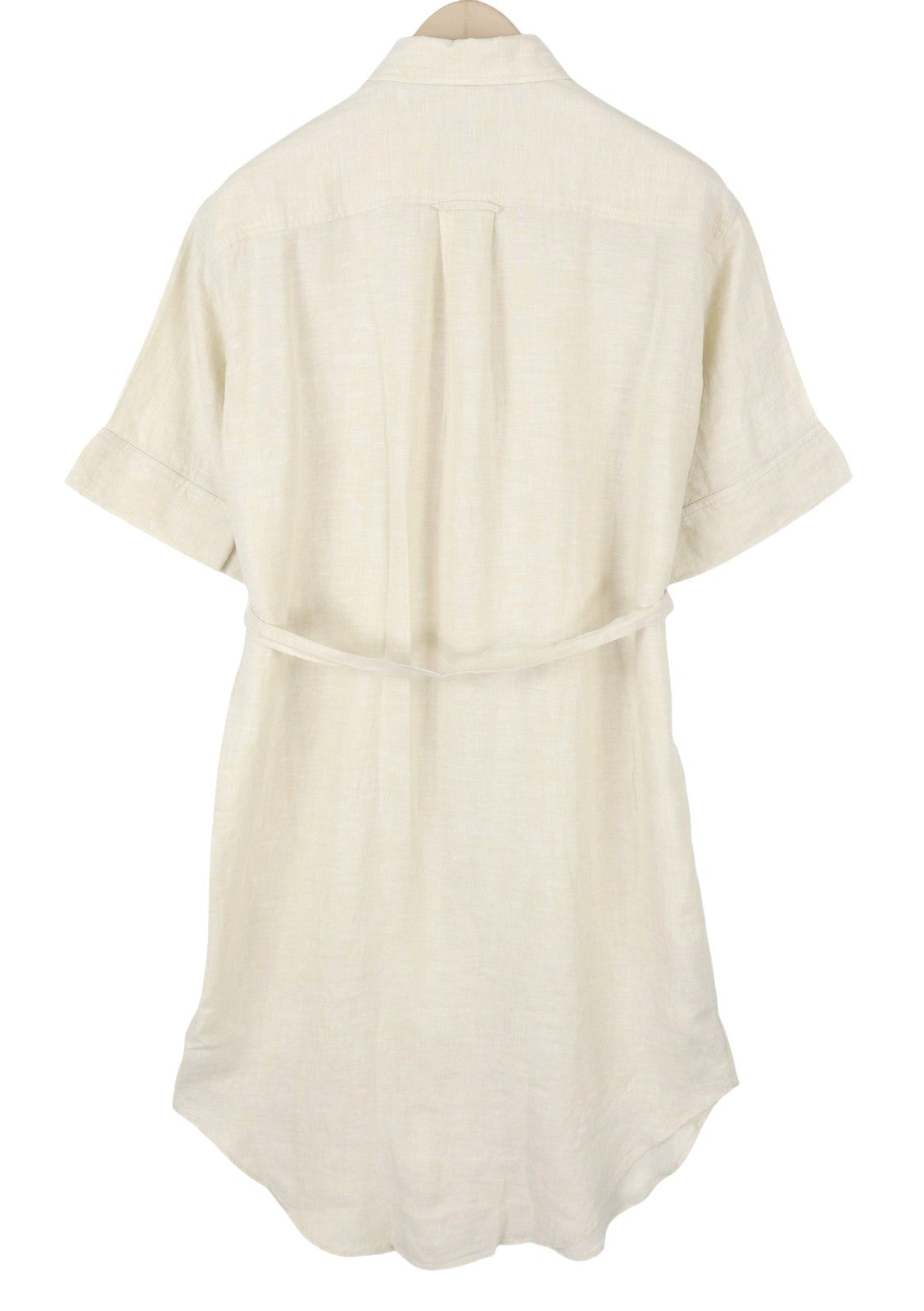 GANT Linen Chambray Shirt Women Dress EU34 Desert Beige Button-Up Knee-Length