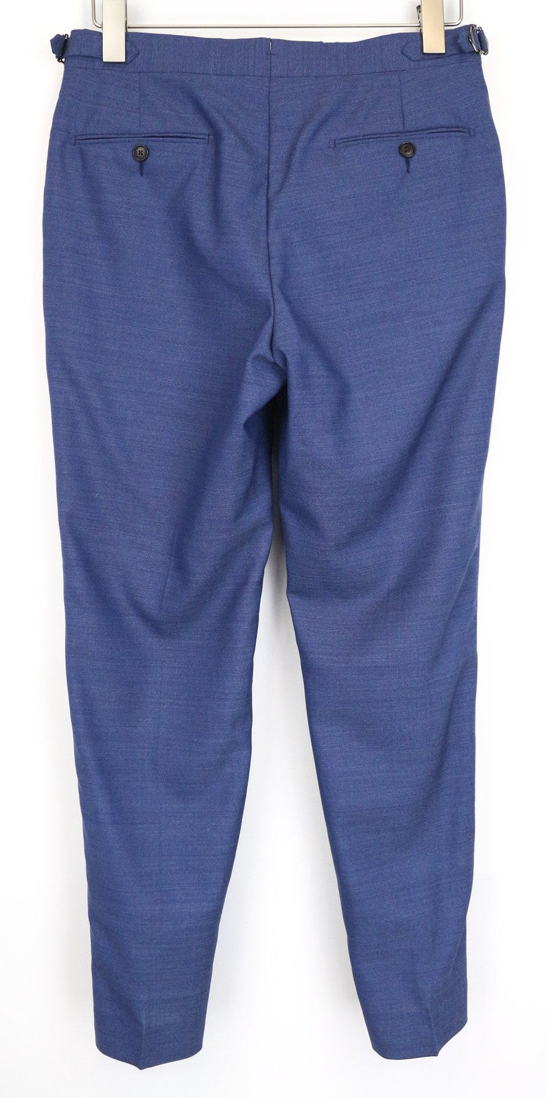 SUITSUPPLY Brescia Men's Trousers UK28S Mid Blue Slim Wool Melange Flat-Front