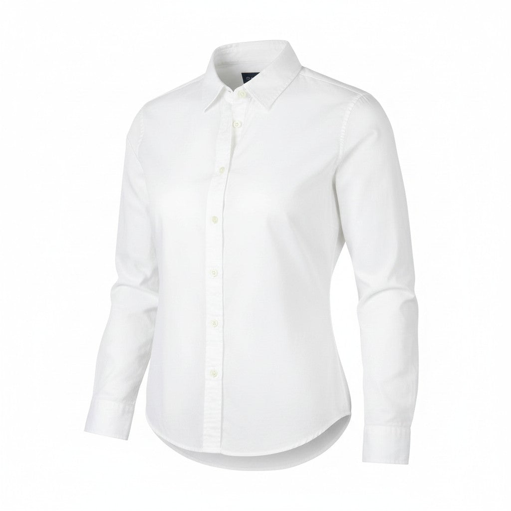 GANT Regular Oxford Women Shirt EU36 White Cotton Button-Up Patch Pocket Logo