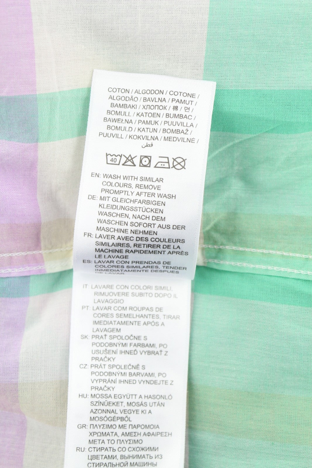 GANT Rel Wide Cuff Madras Women Shirt EU44 Crocus Purple Button-Up Oversized