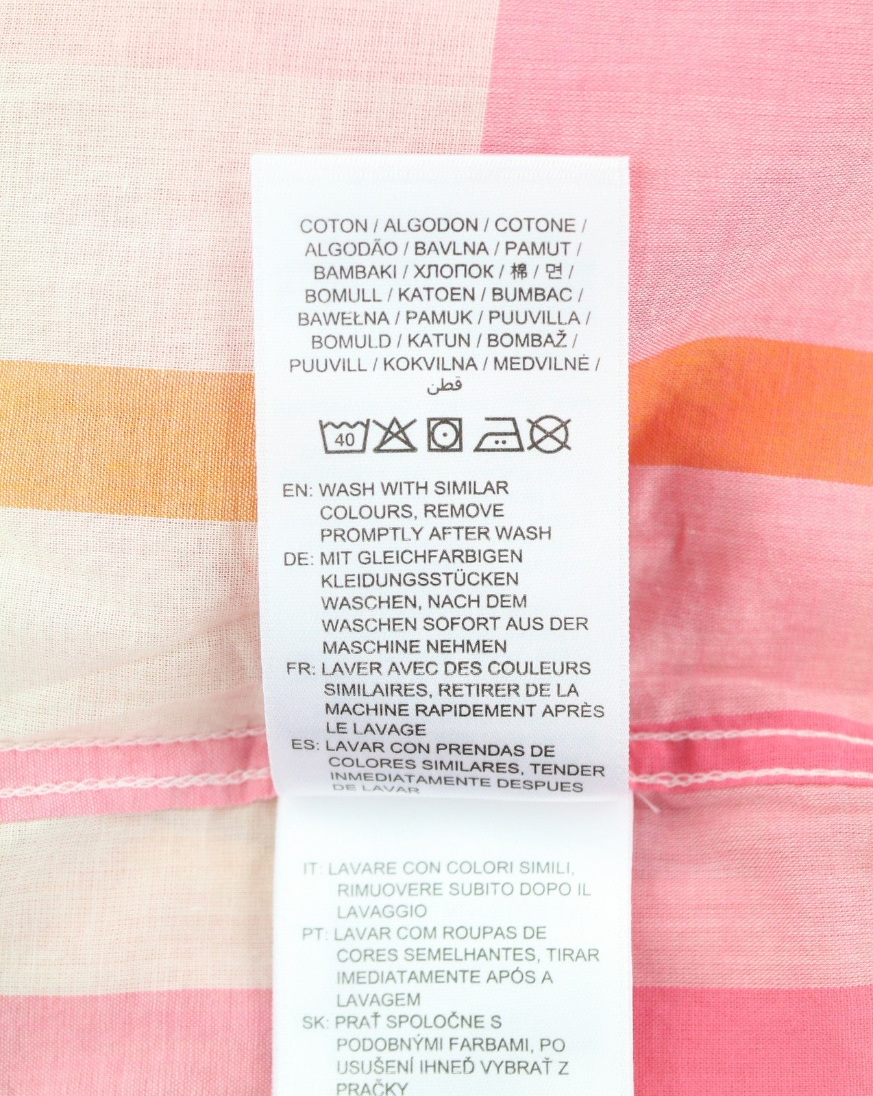 GANT Rel Wide Cuff Madras Women Shirt EU40 Preppy Pink Button-Up Oversized