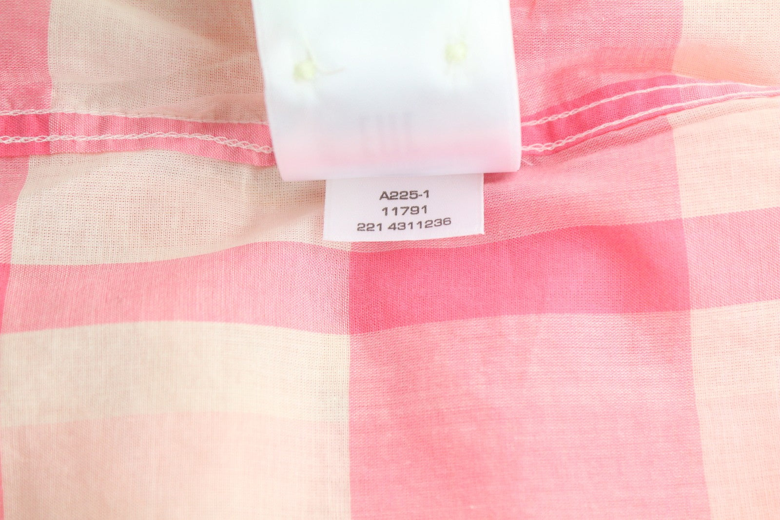 GANT Rel Wide Cuff Madras Women Shirt EU40 Preppy Pink Button-Up Oversized