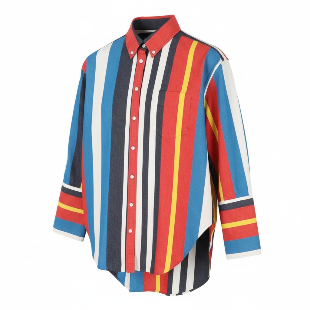 GANT Rough Weather Stripe Women Shirt EU36 Multicolor Rigid Button-Up Oversized