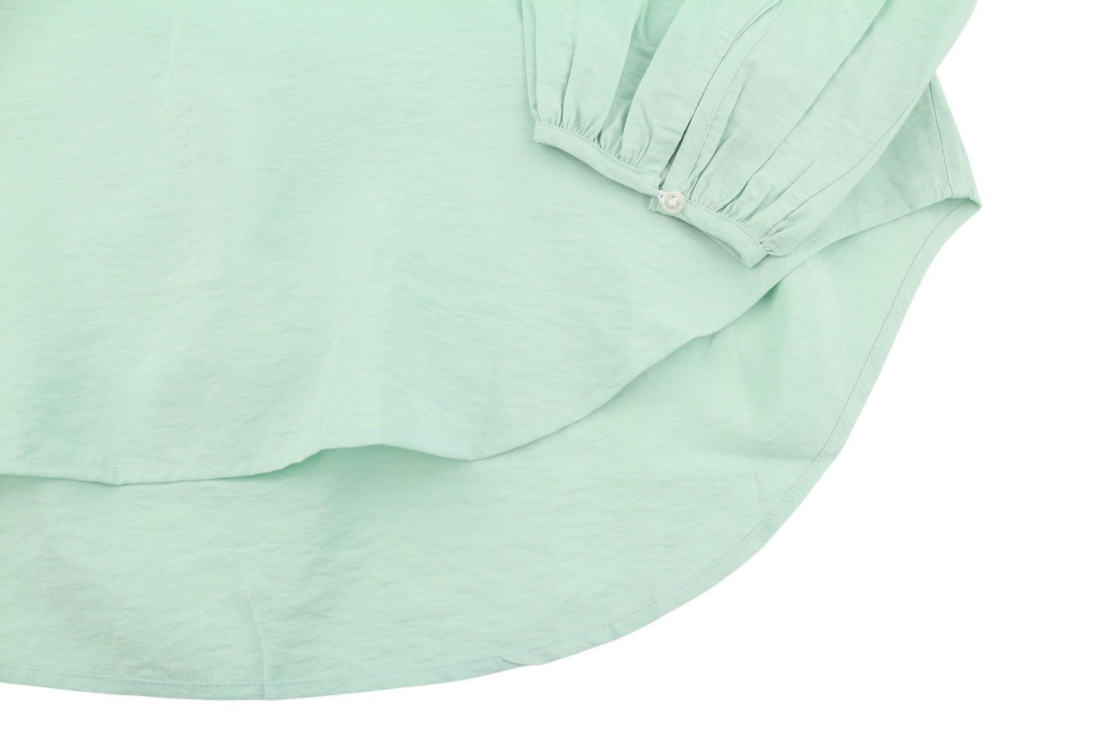 GANT Pop Over Women Blouse EU38 Porcelain Green V-Neck Ties Relaxed 3/4 Sleeves