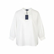 GANT Popover Wrinkle Women Blouse EU46 White Relaxed Fit Long Balloon Sleeves
