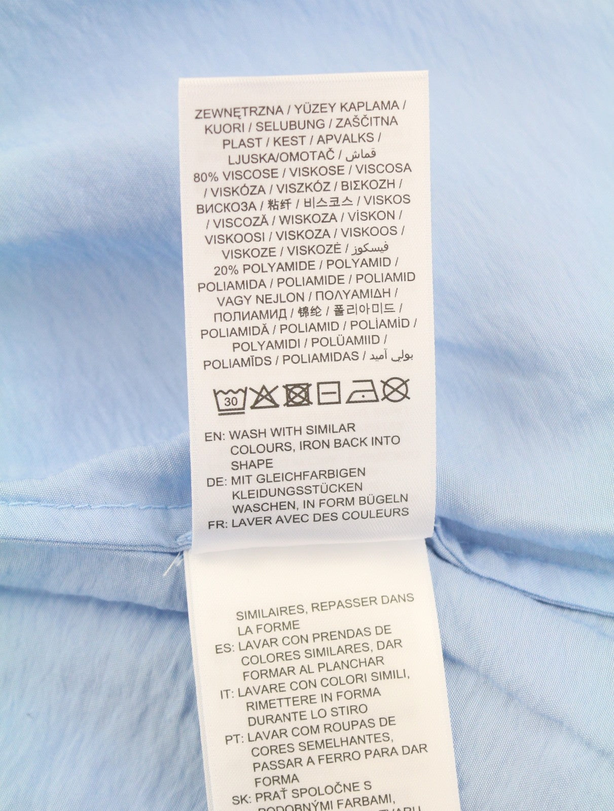 GANT SS Flounce Women Blouse EU38 Waterfall Blue Relaxed Fit Puff Sleeves