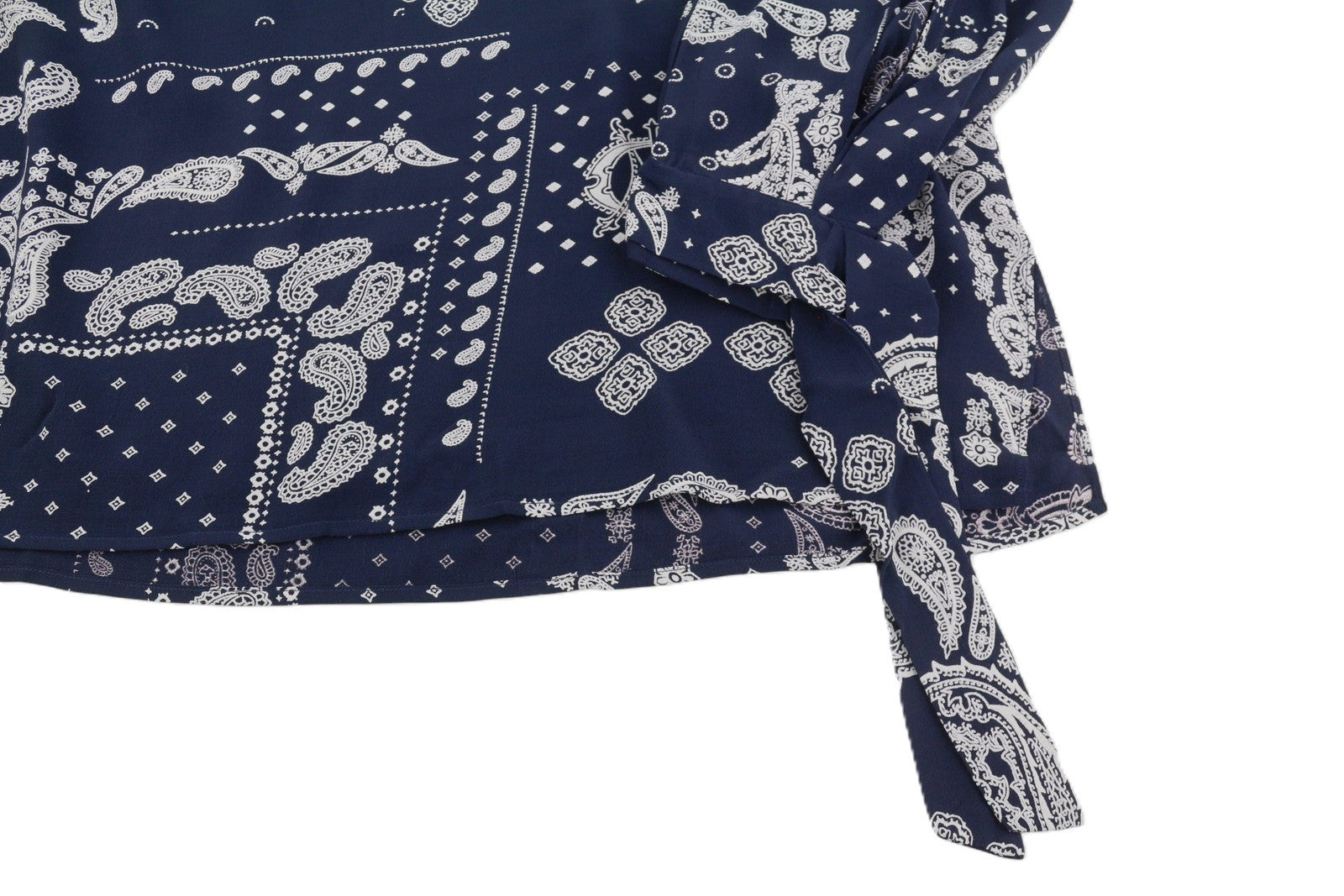 GANT Paisley Women Blouse EU38 Evening Blue Round Neck Relaxed Fit