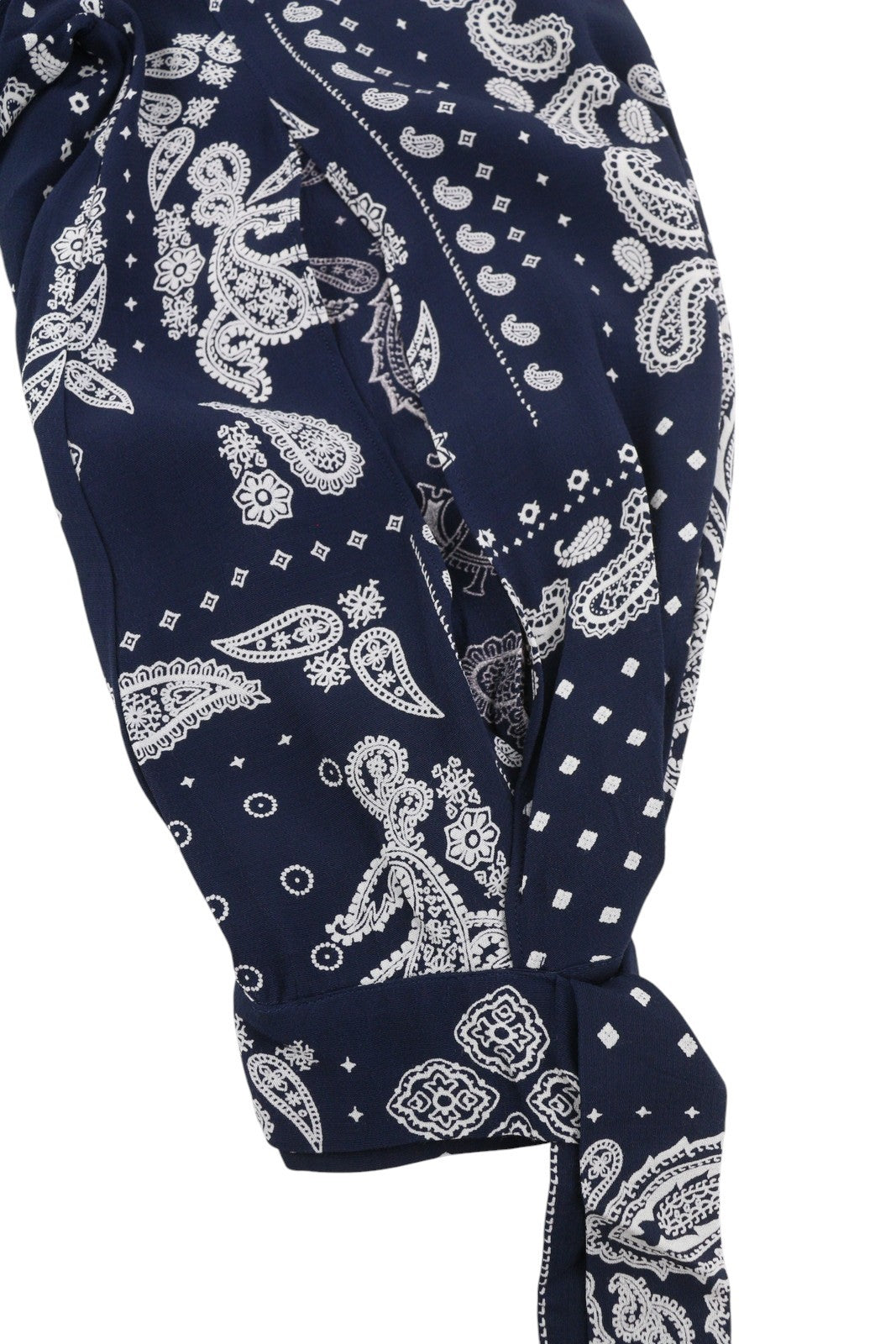 GANT Paisley Women Blouse EU38 Evening Blue Round Neck Relaxed Fit