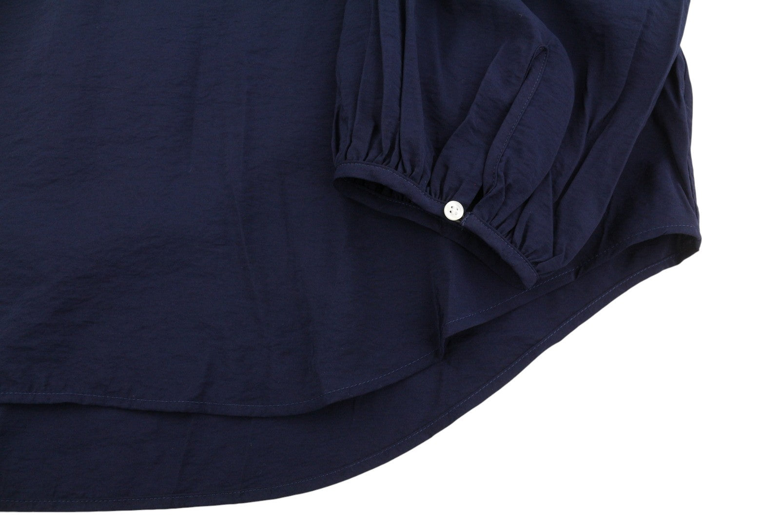 GANT Pop Over Women Blouse EU44 Classic Blue V-Neck Ties Relaxed 3/4 Sleeves