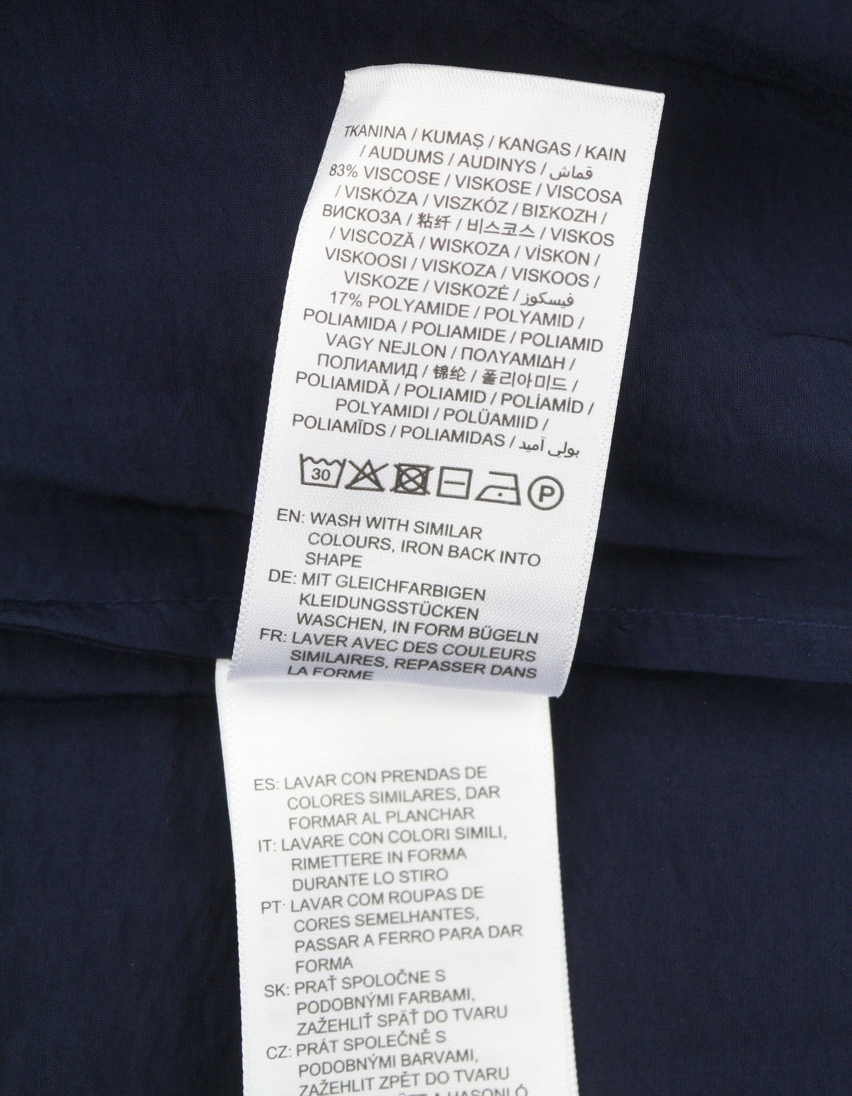 GANT Pop Over Women Blouse EU44 Classic Blue V-Neck Ties Relaxed 3/4 Sleeves