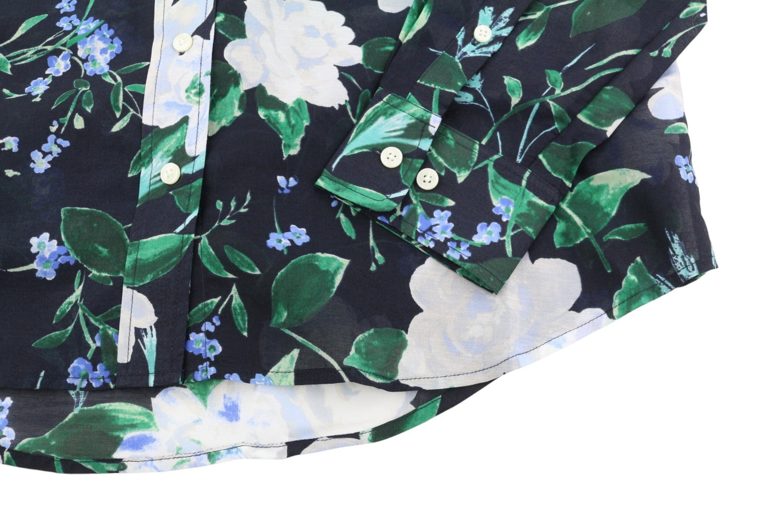 GANT Reg Rose Cot Silk Women Shirt EU38 Evening Blue Transparent Button-Up