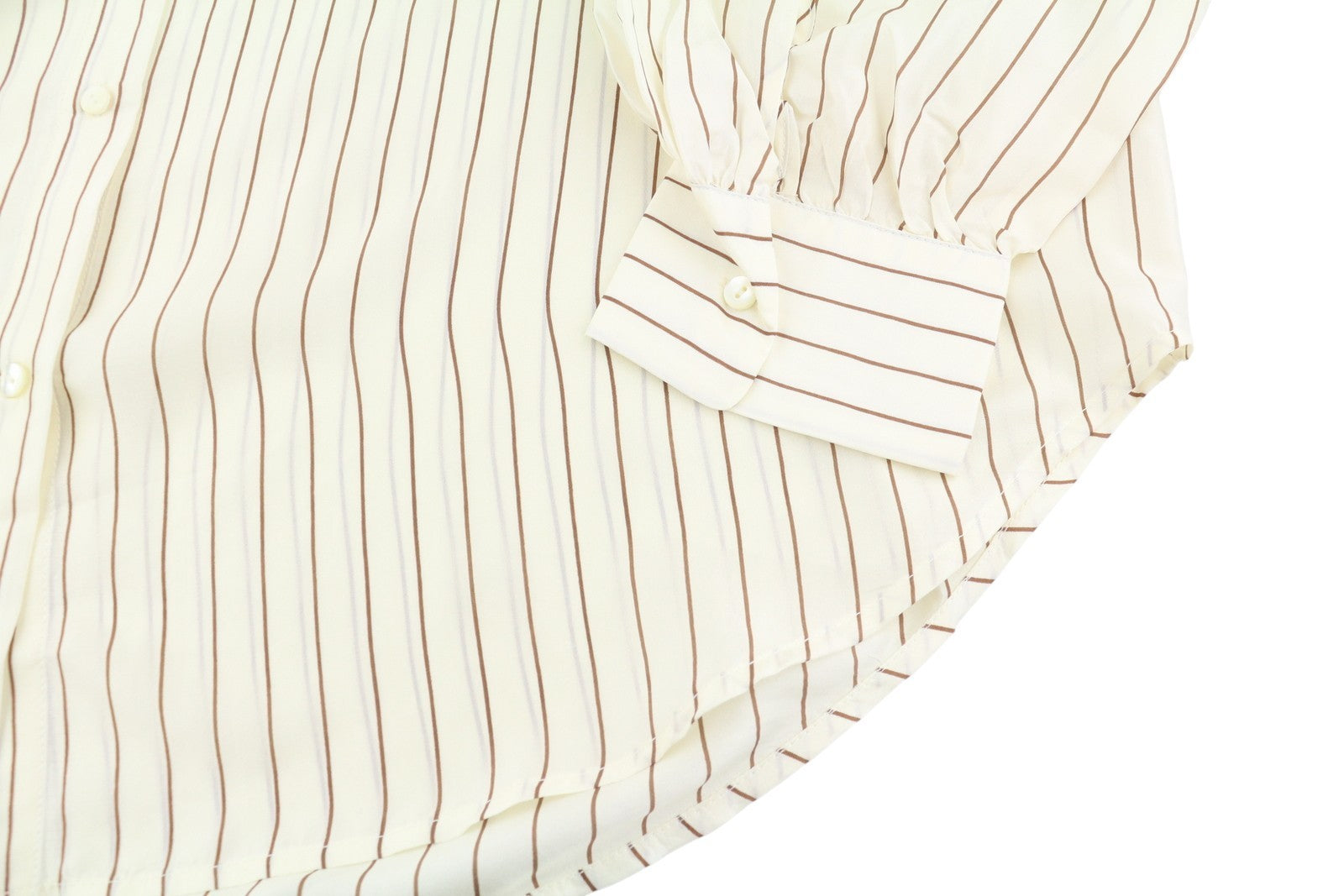 GANT Silk Pinstripe Bow Women Shirt EU44 Oversized Fit Button-Up Long Sleeve