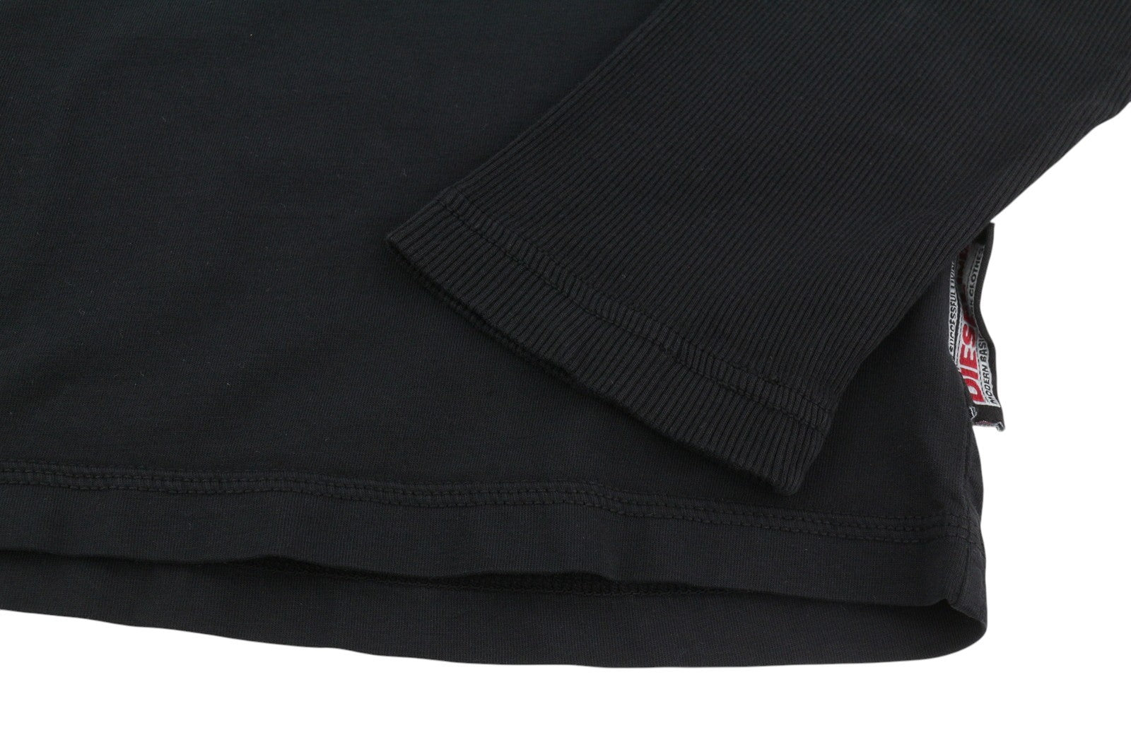 DIESEL T-Shula Men's T-Shirt 2XL Black Long Sleeve Logo Tricot