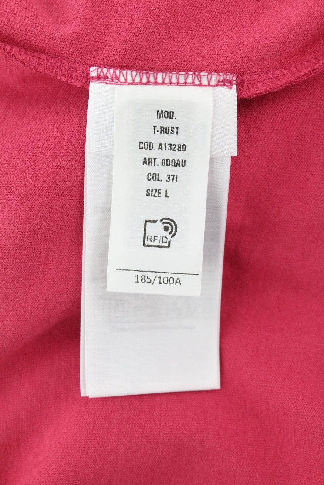 DIESEL T-Rust Men's T-Shirt L Pink Crew Collar Logo Stretch Tricot