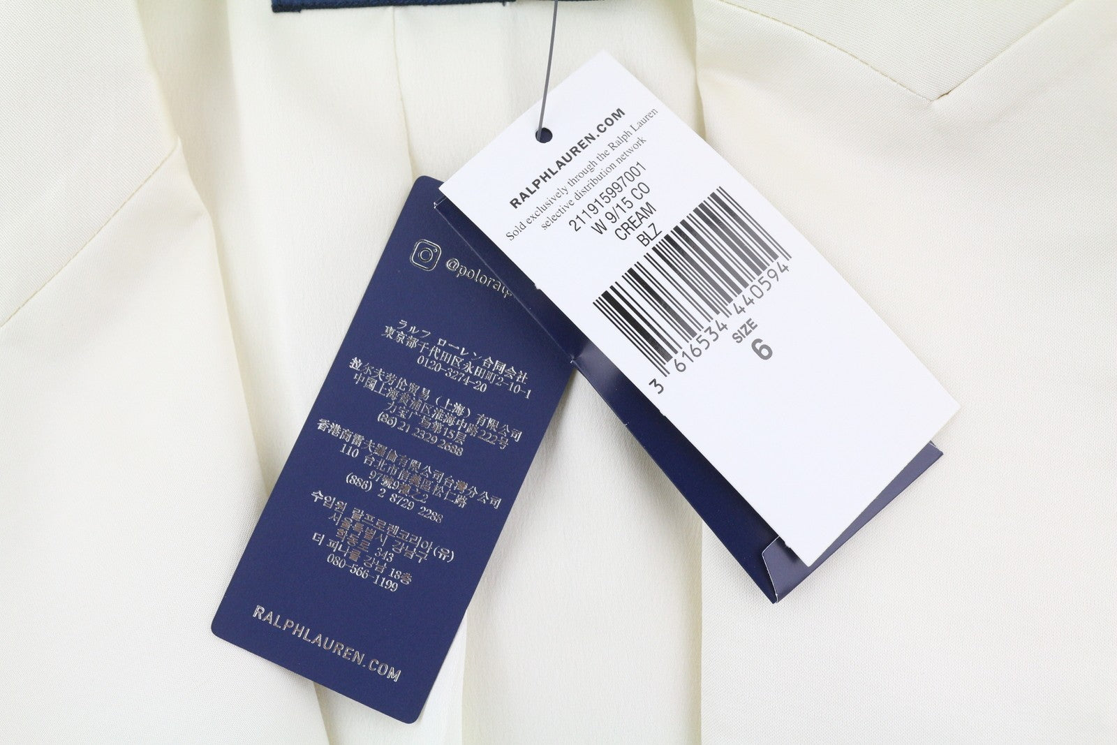 POLO RALPH LAUREN Women's Blazer S White Wool Blend Cropped RRP963