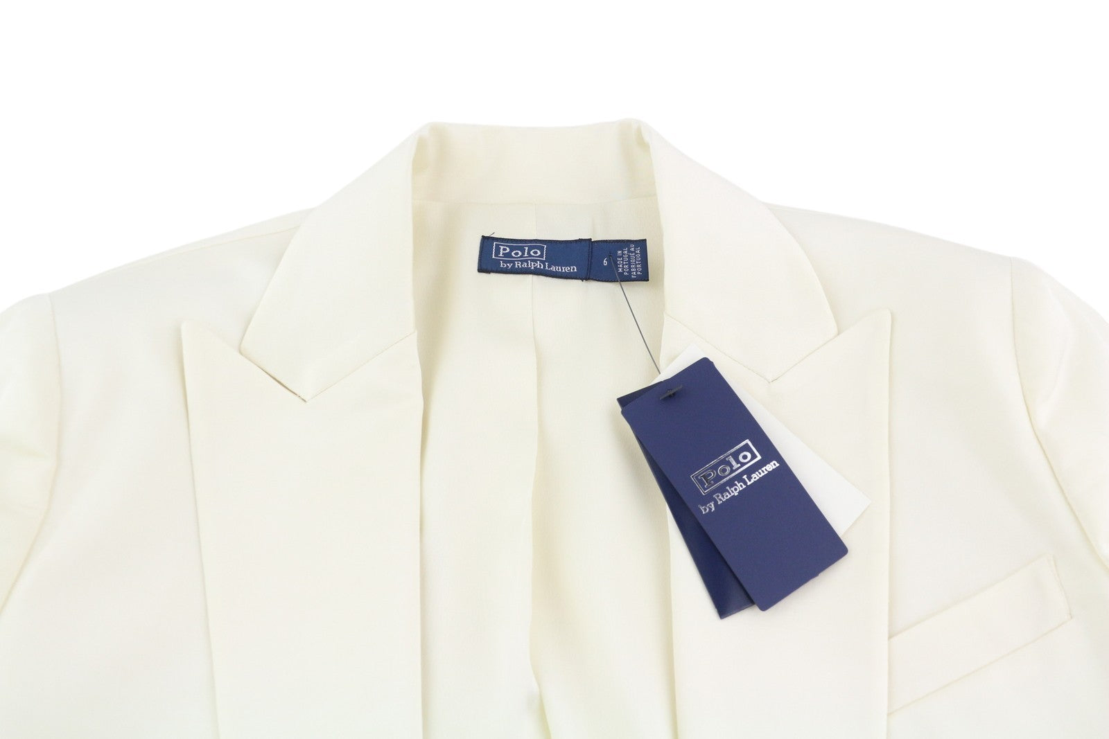 POLO RALPH LAUREN Women's Blazer S White Wool Blend Cropped RRP963