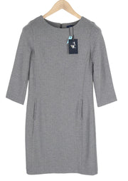 GANT Herringbone Jersey Women's Dress EU34 Grey Melange 3/4 Sleeve