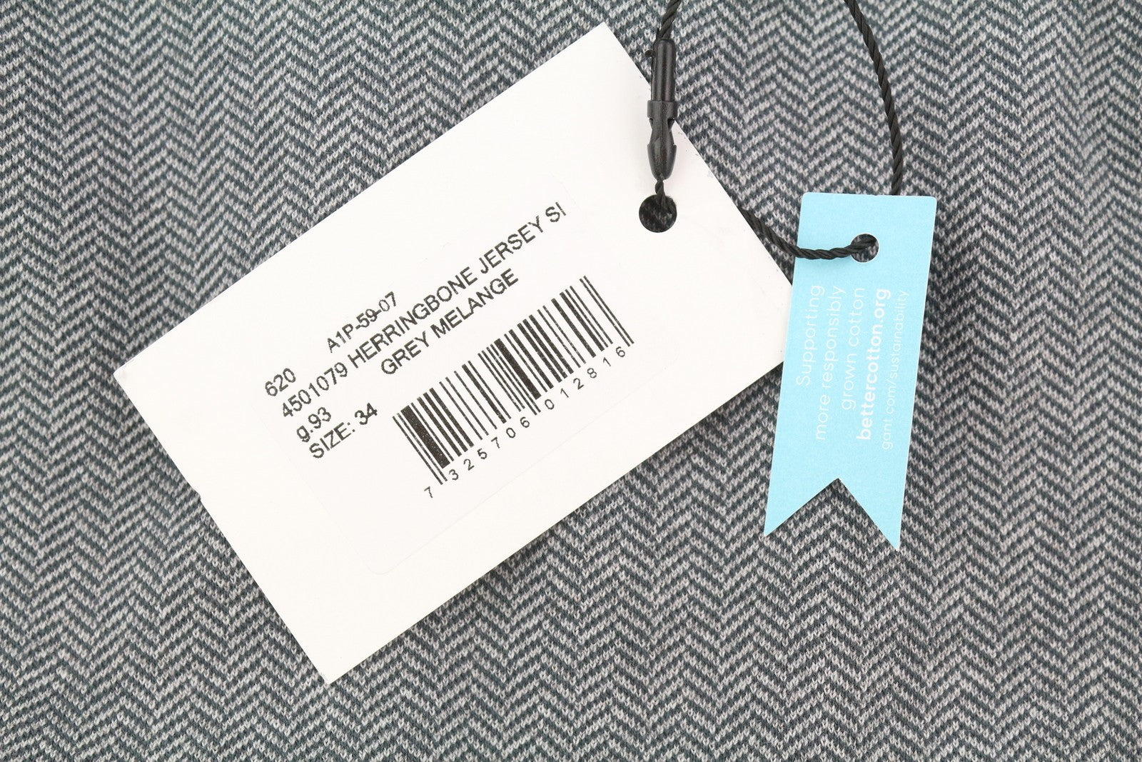 GANT Herringbone Jersey Women's Dress EU34 Grey Melange 3/4 Sleeve