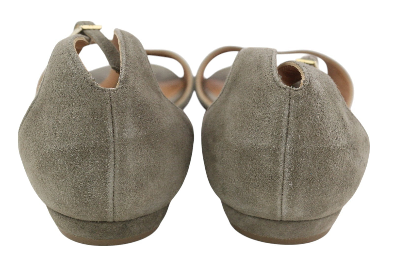 EMPORIO ARMANI X3P649 Women's Sandals EU37 Grey Suede Buckle