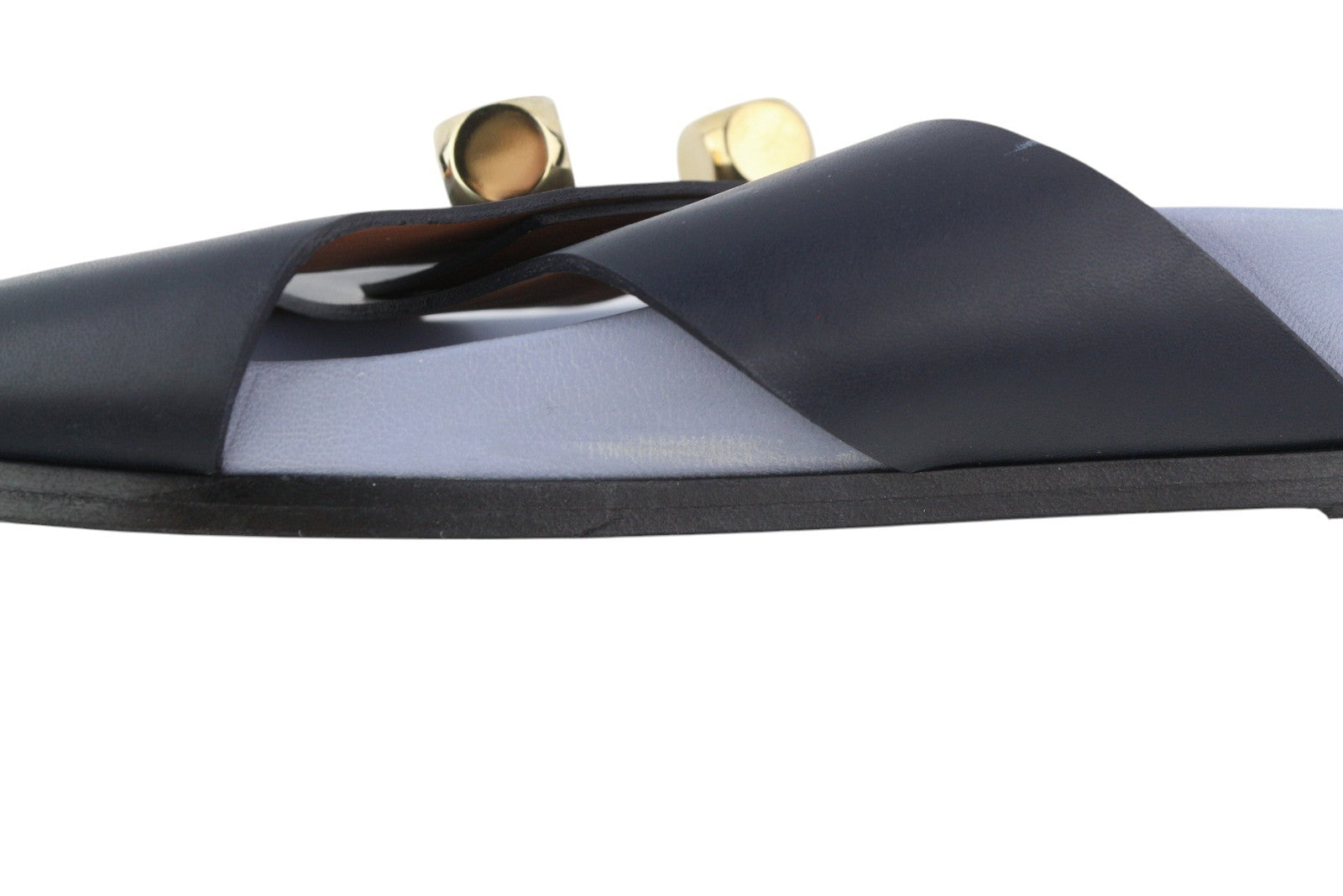 EMPORIO ARMANI Women's Flats EU37 Black Leather Square Toe Slip On