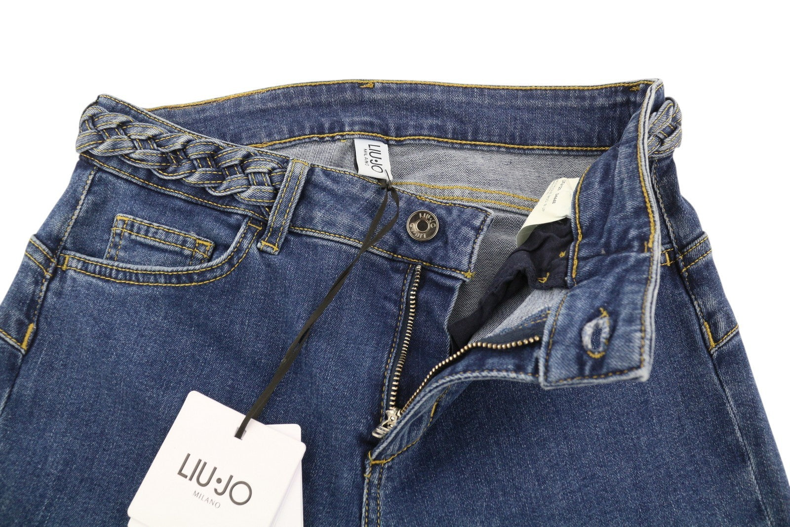 LIU JO Braid Women's Jeans W28 Blue Denim Bootcut Zip Fly Pockets