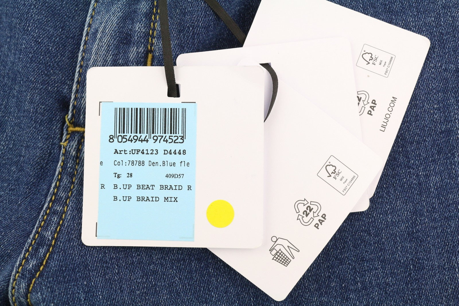 LIU JO Braid Women's Jeans W28 Blue Denim Bootcut Zip Fly Pockets